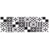Paraschizzi adesivo da cucina fantasia "piastrelle black&white", 190x60 cm