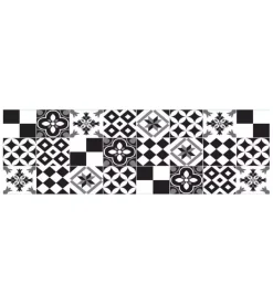 Paraschizzi adesivo da cucina fantasia "piastrelle black&white", 190x60 cm