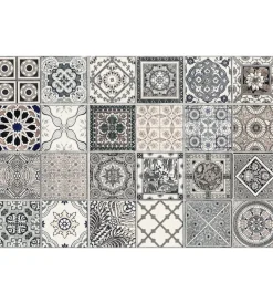 Paraschizzi in alluminio azulejos grigie, 48x72 cm