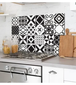 Paraschizzi in alluminio azulejos b&w, 48x72 cm