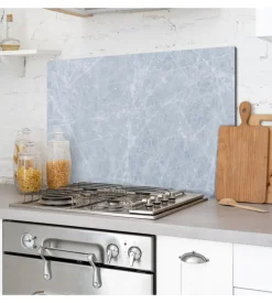 Paraschizzi in alluminio marmo grigio, 48x72 cm