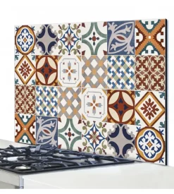 Paraschizzi in alluminio azulejos rosse, 48x72 cm