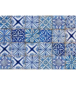 Paraschizzi in alluminio azulejos blu, 48x72 cm