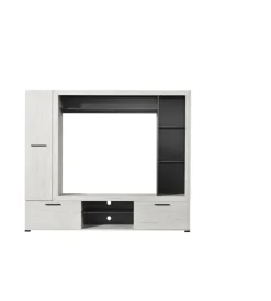 Parete da soggiorno "siviglia" bianca, 195x35x171 cm