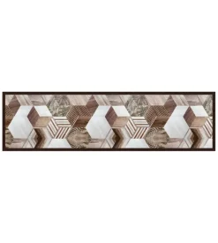 Passatoia in vinile "runner" fantasia "tropical hexagons", 180x50 cm