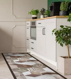 Passatoia in vinile "runner" fantasia "tropical hexagons", 180x50 cm