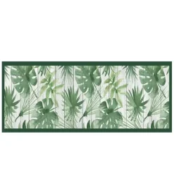 Passatoia in vinile "runner" fantasia "green tropical", 120x50 cm
