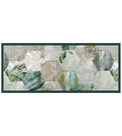 Passatoia in vinile "runner" fantasia "tropical composition", 120x50 cm