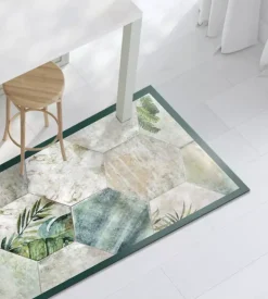 Passatoia in vinile "runner" fantasia "tropical composition", 120x50 cm