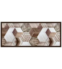 Passatoia in vinile "runner" fantasia "wood tropical hexagons", 120x50 cm