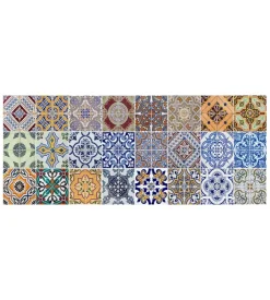 Passatoia in vinile "runner" fantasia "spring tile carpet", 120x50 cm