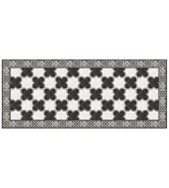 Passatoia in vinile "runner" fantasia "marble chess", 120x50 cm