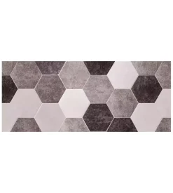 Passatoia in vinile "runner" fantasia "esagoni grigi", 120x50 cm