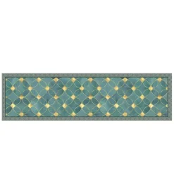 Passatoia in vinile "runner" fantasia "green gold", 180x50 cm