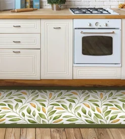 Passatoia in vinile "runner" fantasia "emerald ramage", 120x50 cm