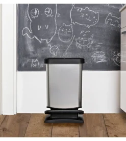 Pattumiera a pedale quadrato "paso" colore carbon da 20 litri