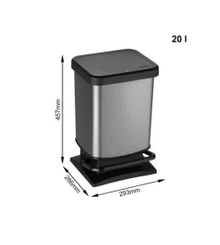 Pattumiera a pedale quadrato 