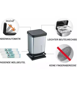 Pattumiera a pedale quadrato 