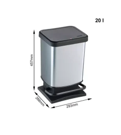 Pattumiera a pedale quadrato 