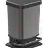 Pattumiera a pedale quadrato "paso" colore grafite da 20 litri