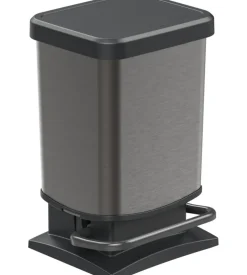 Pattumiera a pedale quadrato "paso" colore grafite da 20 litri
