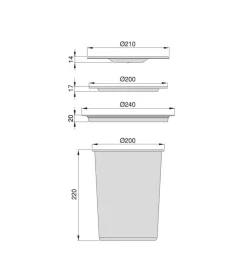 Pattumiera ad incasso per piano cucina, 6l