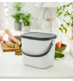 Pattumiera "albula" bianco 6 litri