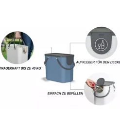 Pattumiera "albula" blu 25 litri