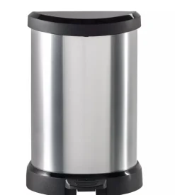 Pattumiera deco cromo con pedale, 15l