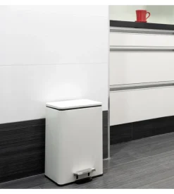 Pattumiera differenziata rettangolare con pedale, alluminio