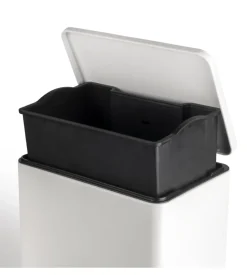 Pattumiera differenziata rettangolare con pedale, alluminio