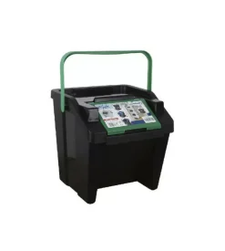 Pattumiera "moda" nero e verde, 30lt