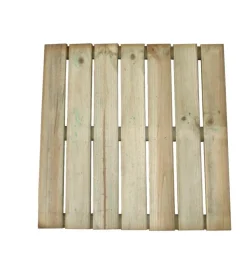 Pedana da esterno quadrata antiscivolo in legno con 7 stecche 50x50x3 cm