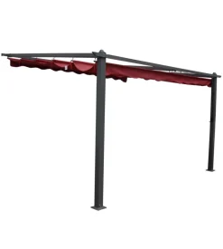 Pergola addossata da esterno eurogarden "daiana" in alluminio burgundy 4x3 m