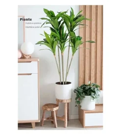 Pianta di dracaena in polietilene con 88 foglie, 130 cm