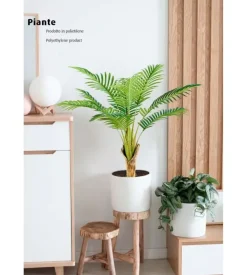 Pianta di palma areca in polietilene con 9 foglie, 90 cm