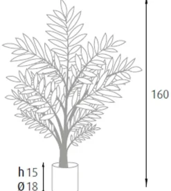 Pianta di palma areca in polietilene con 33 foglie, 160 cm