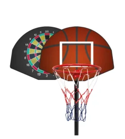 Piantana basket per bambini regolabile 2 in 1: basket e freccette