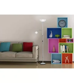 Piantana con braccio per lettura colore bianco, 180 cm