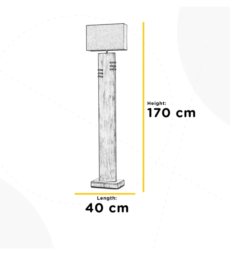 Piantana "gea" legno e corda, e27