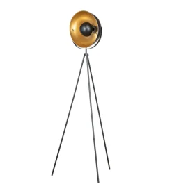 Piantana "industry" nera e oro, e27