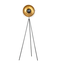 Piantana "industry" nera e oro, e27