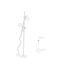 Piantana "lemonde" metallo cromato con paralumi orientabili, 40w