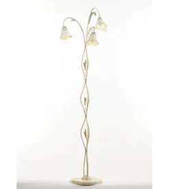 Piantana "lucrezia" in metallo avorio, e14