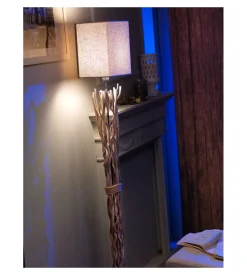 Piantana "marica" legno e tessuto, e27