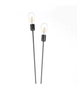 Piantana onli "satellite" nera 2 luci, e27