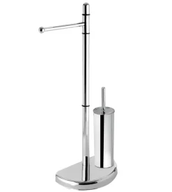 Piantana porta rotolo e scopino cromo hibiscus