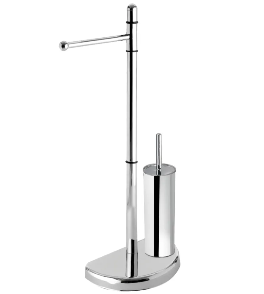 Piantana porta rotolo e scopino cromo hibiscus