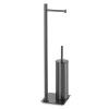 Piantana portarotolo e scopino wc gedy "trilly" in acciaio inox gun metal
