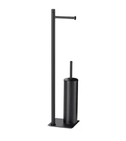 Piantana portarotolo e scopino wc gedy "trilly" in acciaio inox nero